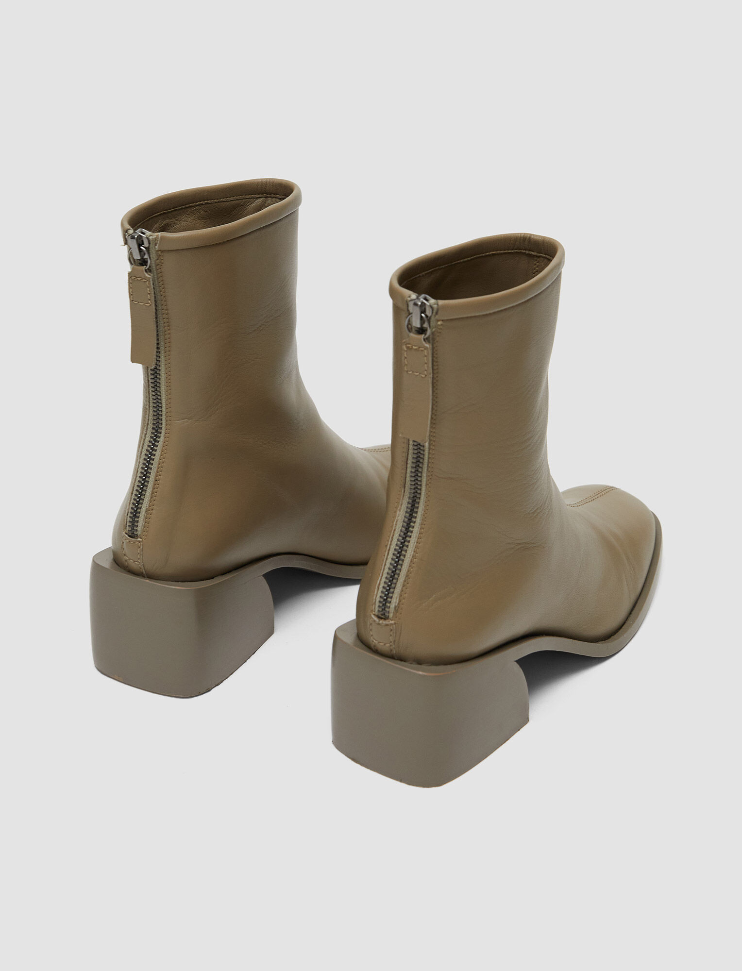 Joseph, Leather Ankle Boots, in Khaki